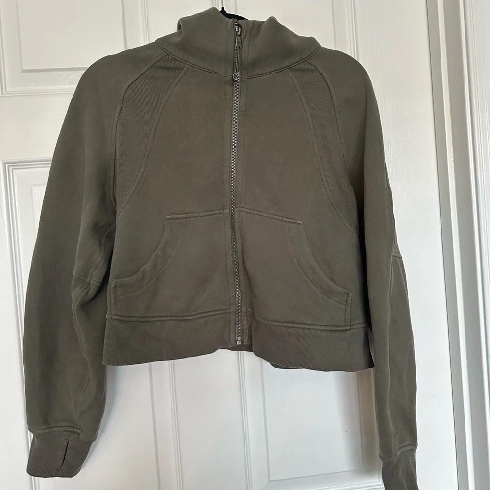 A95 Lululemon Athletica Green Sweatshirt Hoodie Scuba full zip sz xs /s - Picture 3 of 7